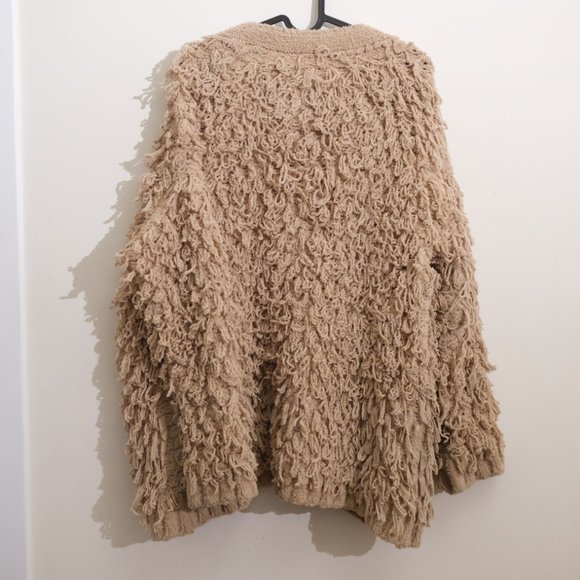 Shaggy Knit Cardigan - sand beige - Picture 2 of 7